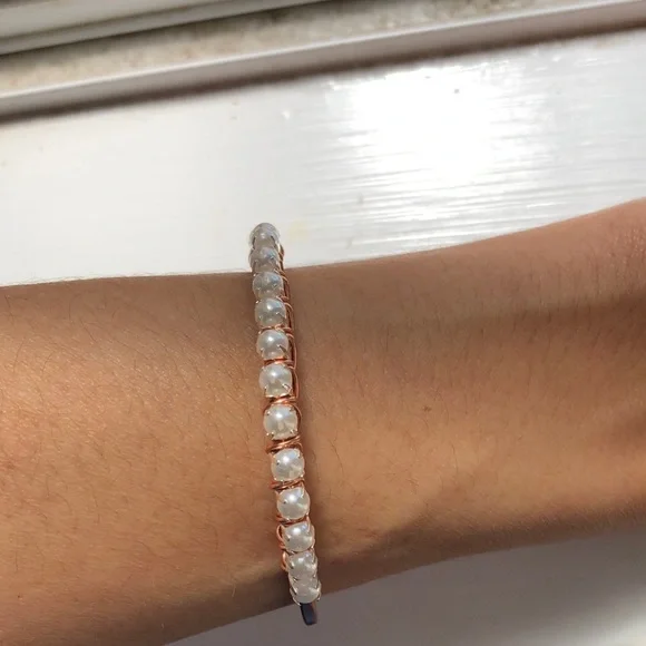 Pure Copper Pearl Bangle - Picture 2 of 7